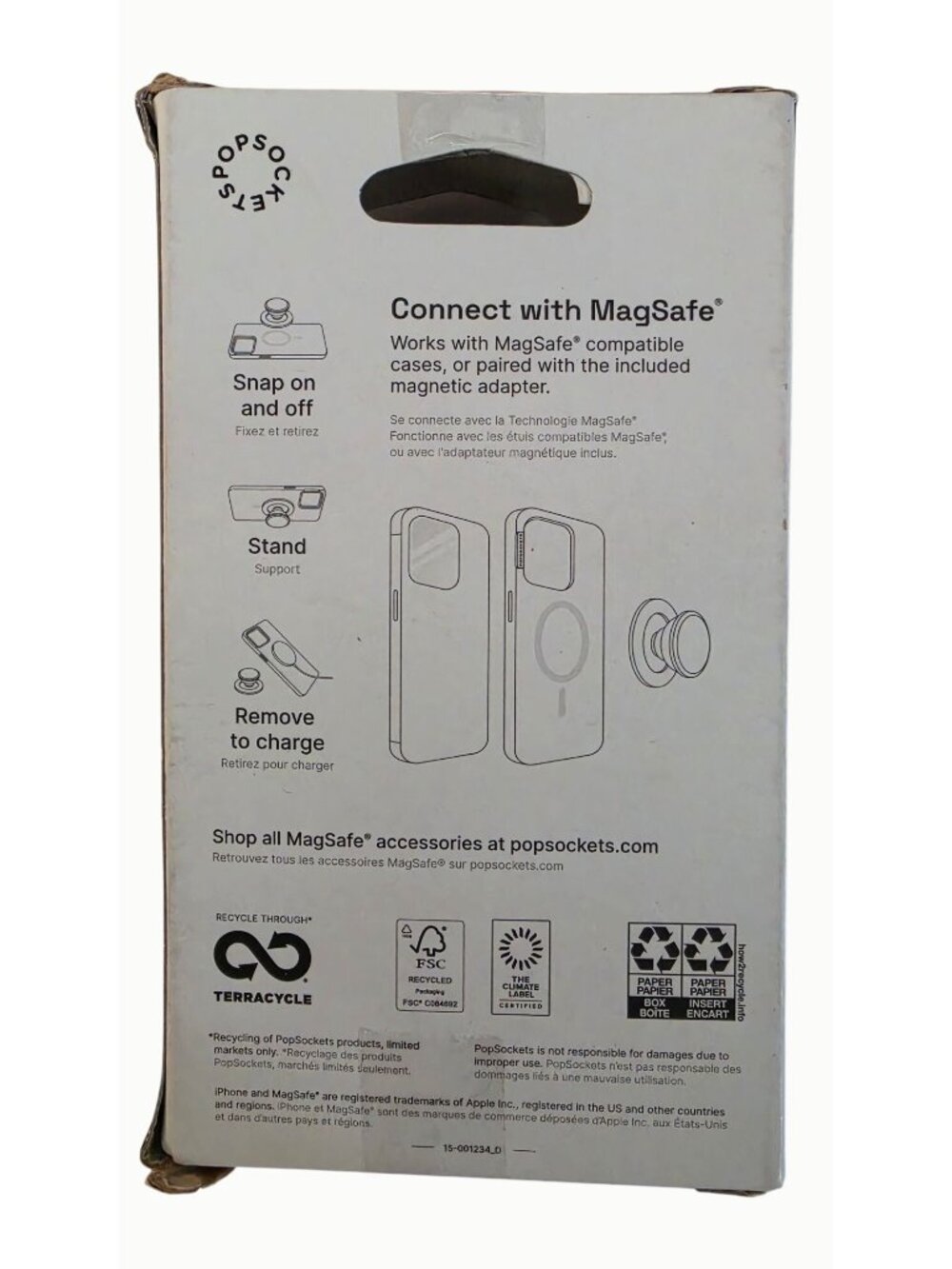 PopSockets Magnetic Phone Grip & Stand for MagSafe Clear w/ Adapter Sealed - Picture 2 of 2